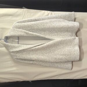 Fabletics Soft Gray Shawl Collar Quilted Cardigan